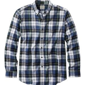 Like New Mens LL Bean Flannel Scotch Plaid Shirt L Tall